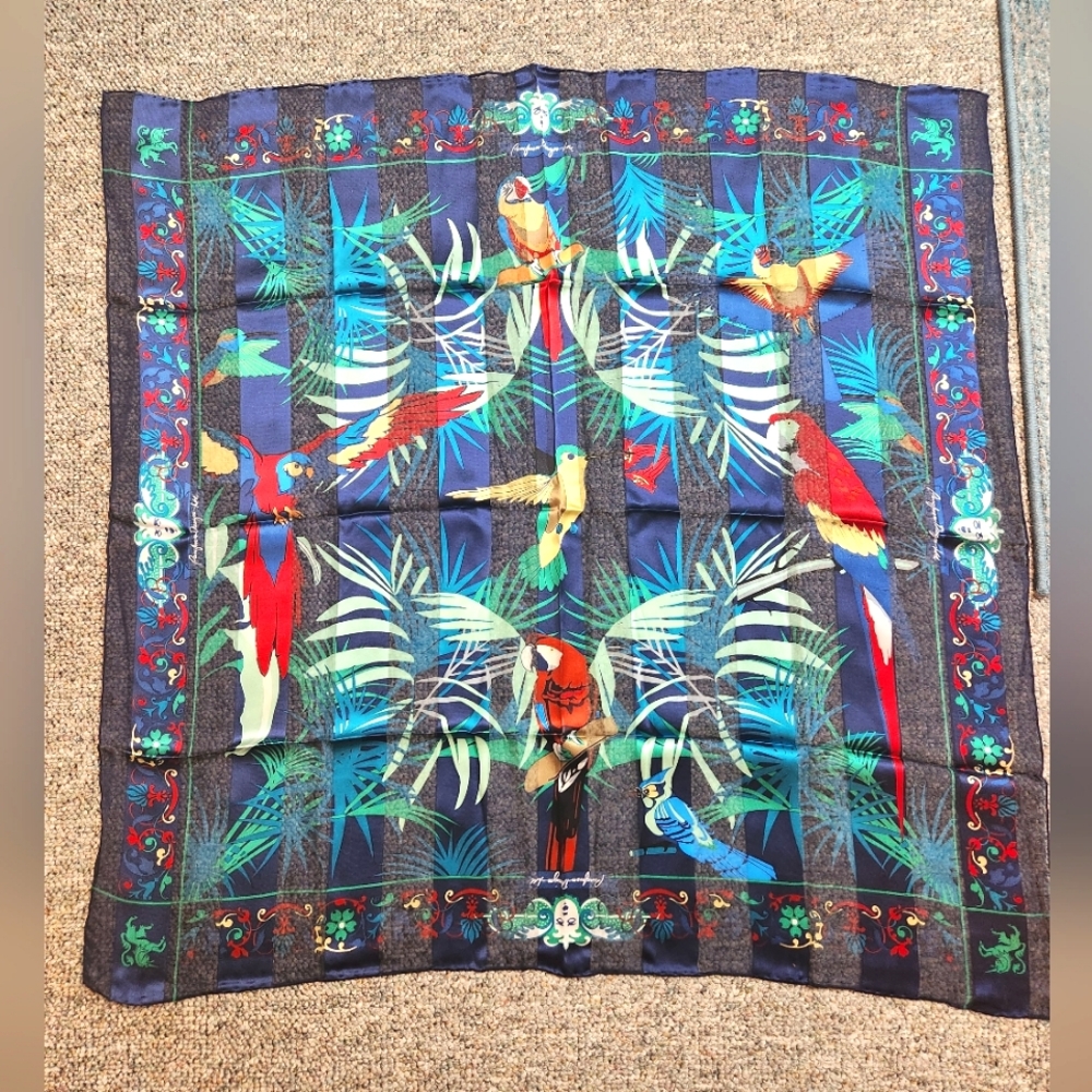 Pangborn Design Ltd Silk Columbian  Parrots Scarf